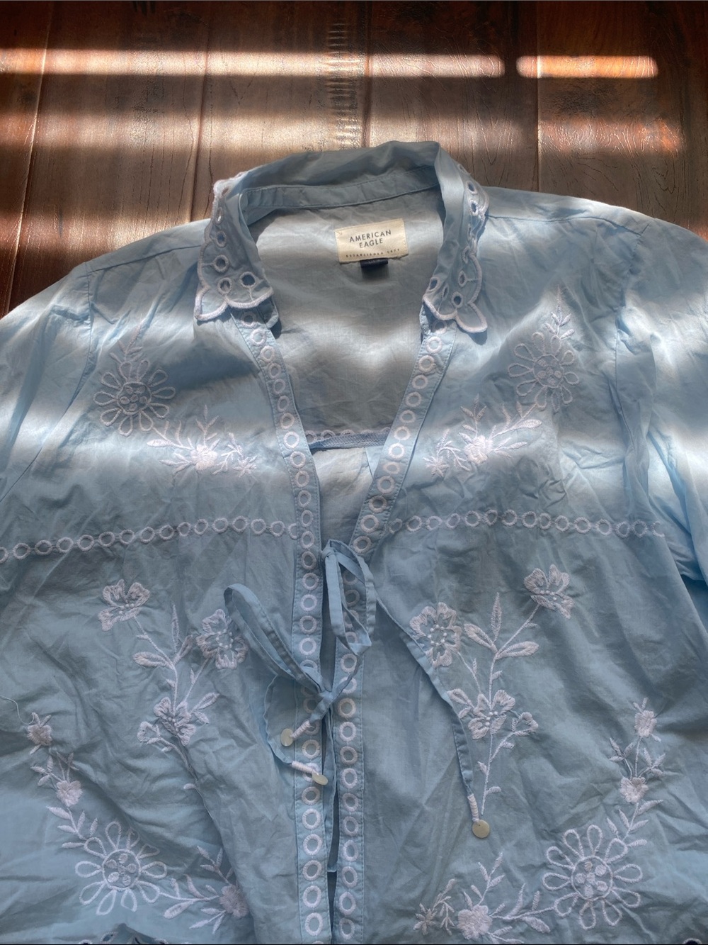 Blue & White Matching Summer Set (Top and Shorts) 100% Cotton - Picture 2 of 7